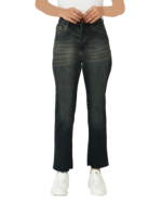 شلوار جین واید پایین کات سرمه ای کثیف - Image 4