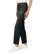 شلوار جین واید پایین کات سرمه ای کثیف - Image 5