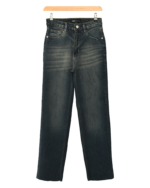 شلوار جین واید پایین کات سرمه ای کثیف