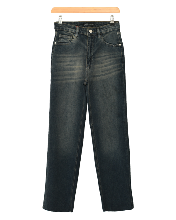 شلوار-پایین-کات-ابی-کثیف--(8) شلوار جین واید پایین کات سرمه ای کثیف - Image 1