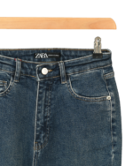 شلوار واید پایین کات آبی تیره - Image 6