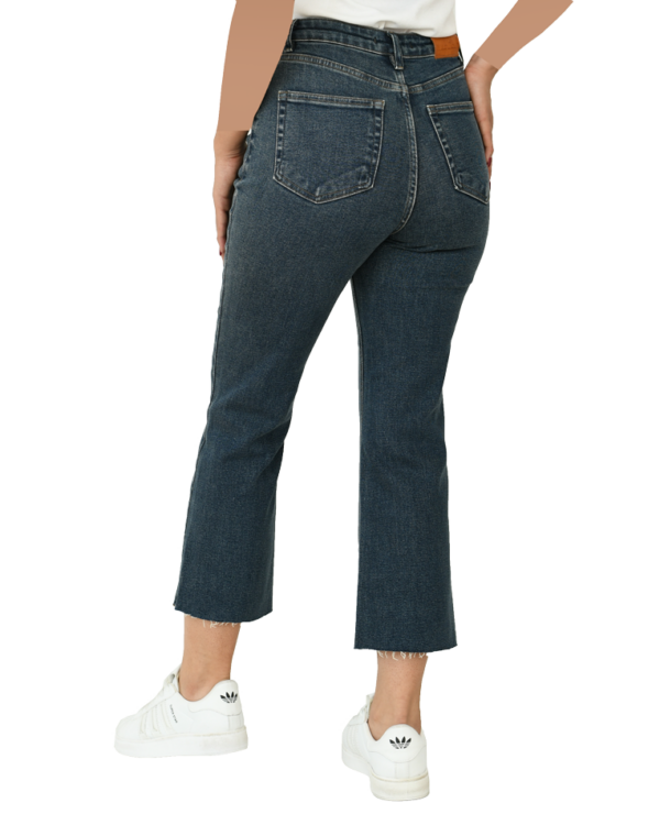 شلوار واید پایین کات آبی تیره - Image 4