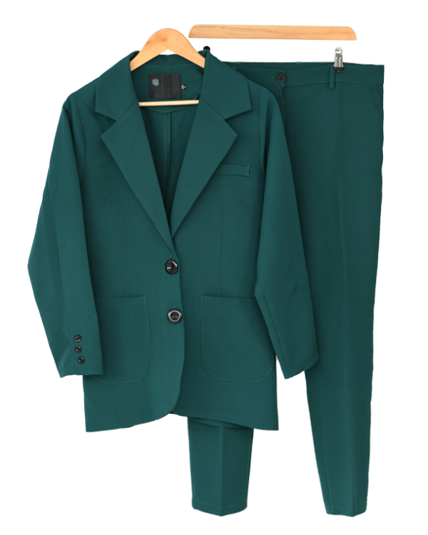 کت-شلوار-سبز--(1) ست کت شلوار یشمی - Image 1