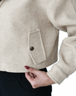 کت فوتر کراپ آستردار بغل جیب - Image 6