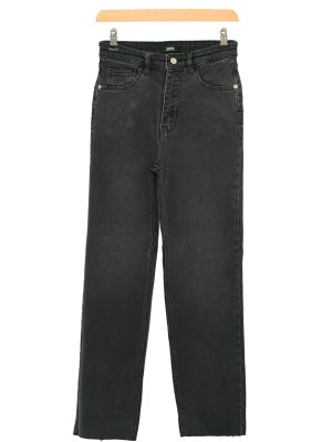 شلوار جین واید پایین کات ذغالی