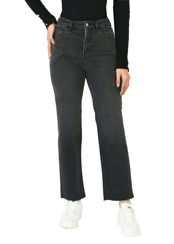 شلوار جین واید پایین کات ذغالی - Image 3