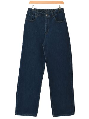 شلوار جین نیم بگ سایز بزرگ سرمه ای