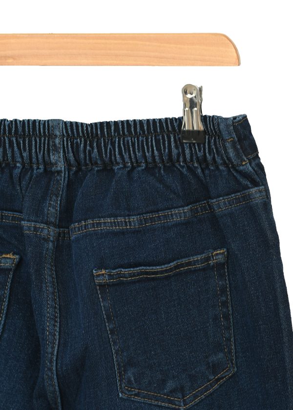 شلوار جین نیم بگ سایز بزرگ سرمه ای - Image 3