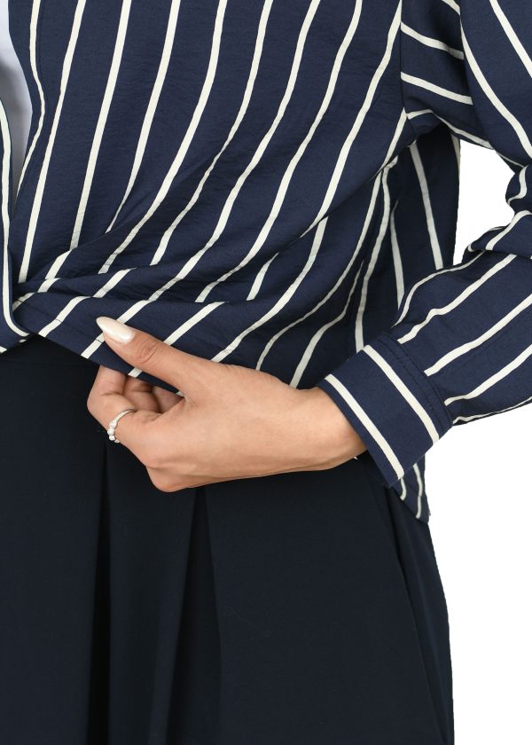 شومیز راه راه جلو گره ای - Image 8