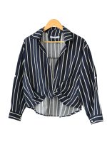 شومیز راه راه جلو گره ای