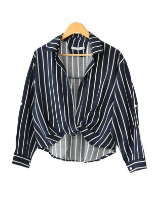 شومیز راه راه جلو گره ای