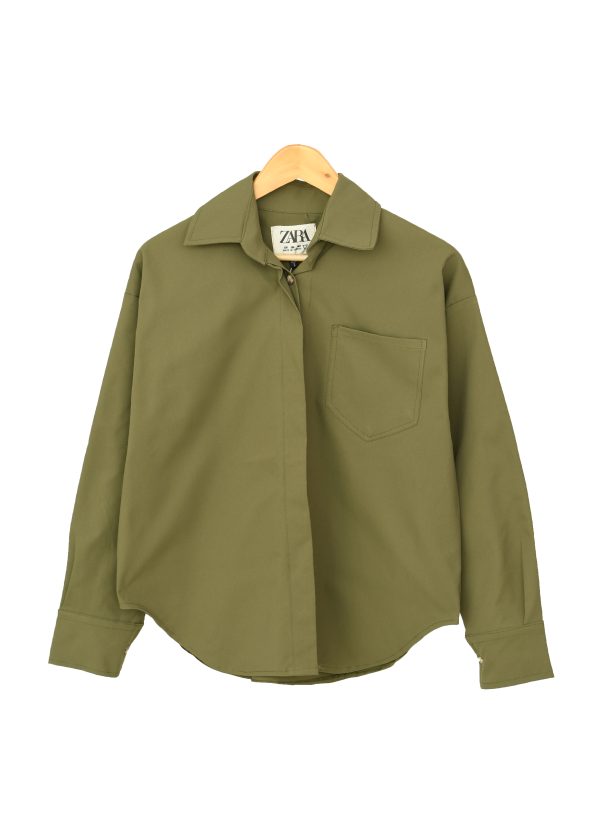 شومیز کتان تک جیب - Image 5