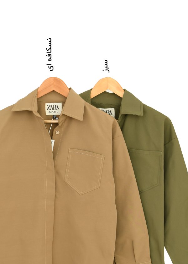 شومیز کتان تک جیب - Image 6