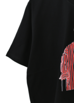 تیشرت کراپ باکسی مشکی - Image 4